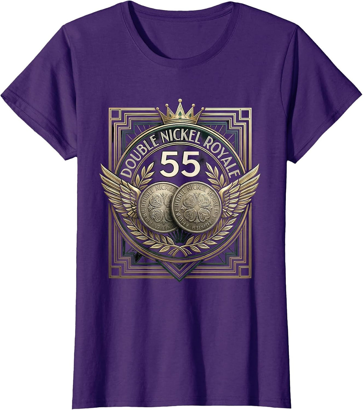55. Double Nickel Royale Art Deco Design T-Shirt - Purple