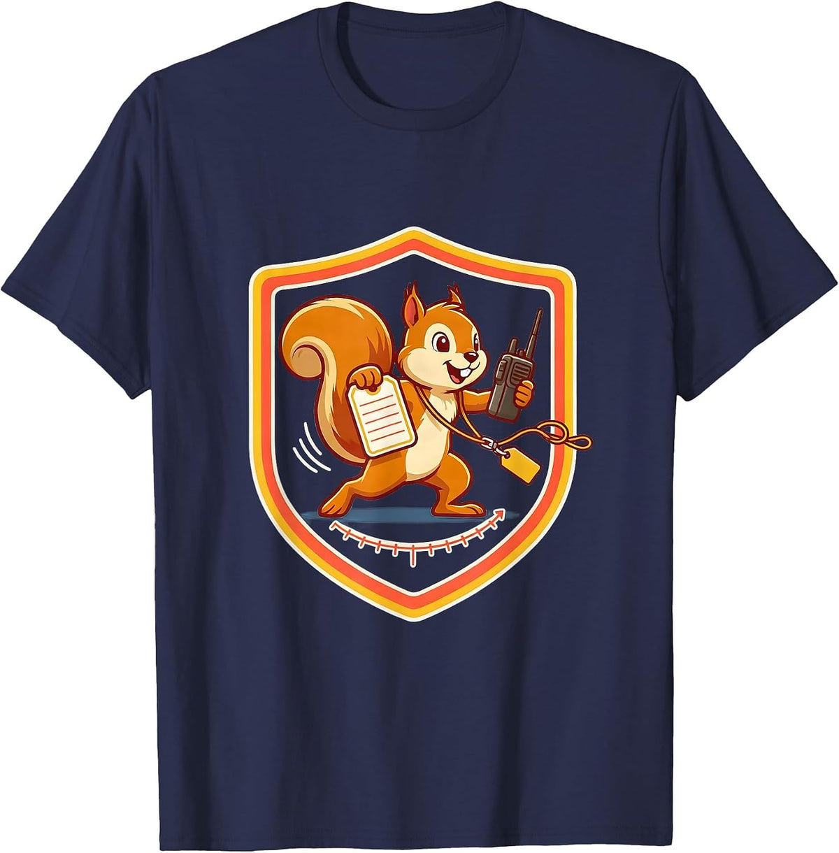 Men's Sealed Shield Badge Funny Paraprofessional Para Humor T-Shirt - Navy Blue