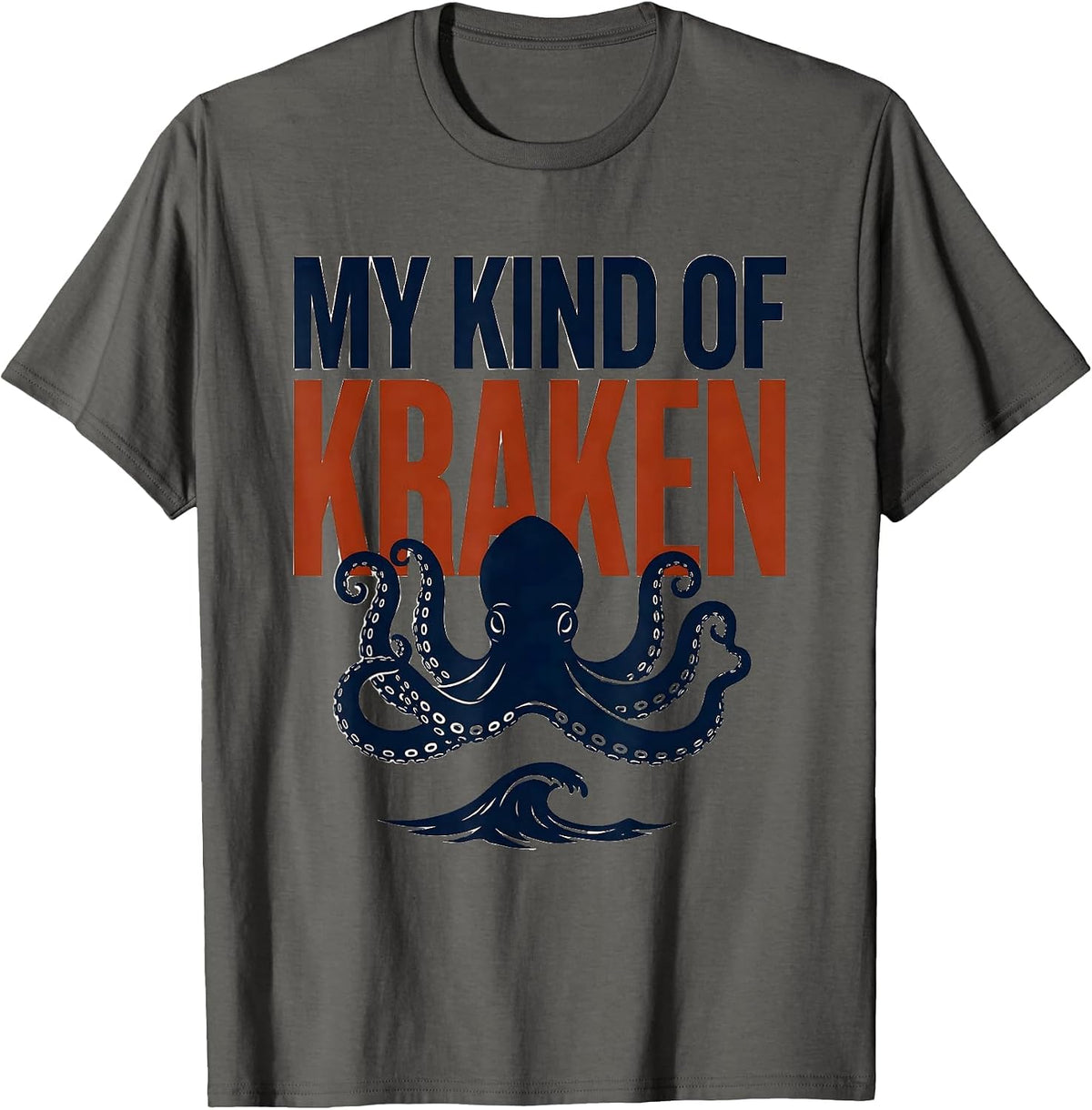 My Kind Of Kraken Vintage Octopus Kraken Lover Japanese T-Shirt - Asphalt Grey