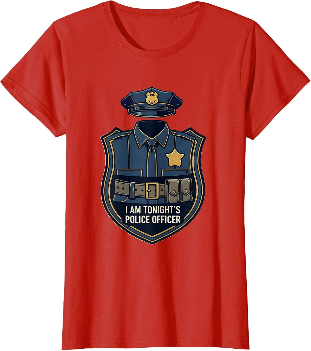 I Am Tonight's Police Officer Exploded View Technical T-Shirt - Red