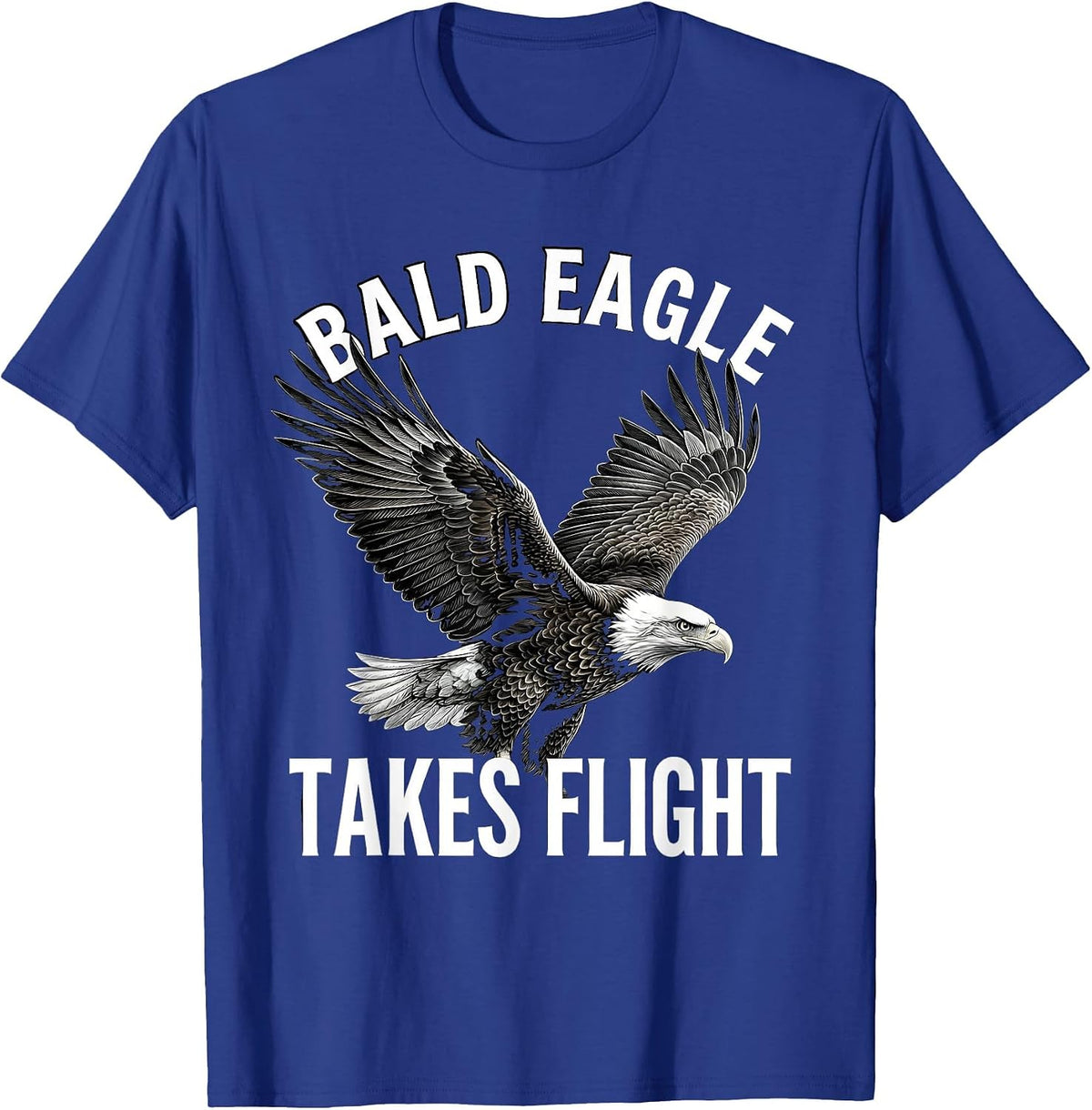 Men's Bald Eagle Takes Flight Patriotic Wildlife Bird Nature T-Shirt - Royal Blue