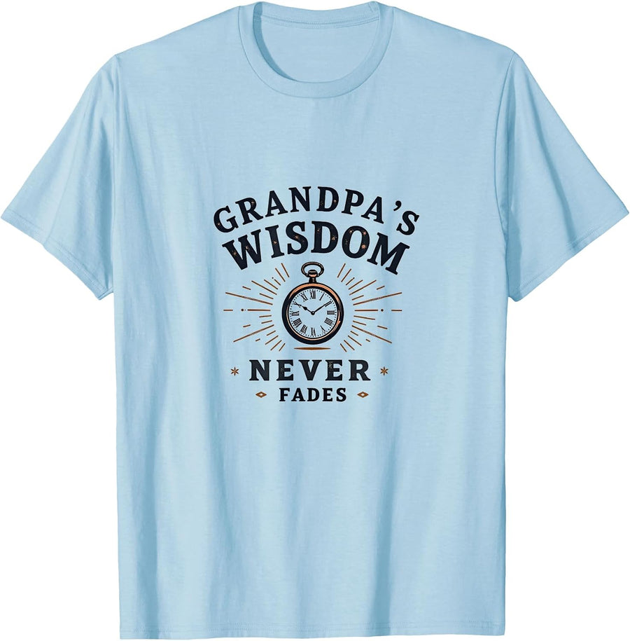 Grandpa's Wisdom Never Fades Abuelo Design T-Shirt - Baby Blue