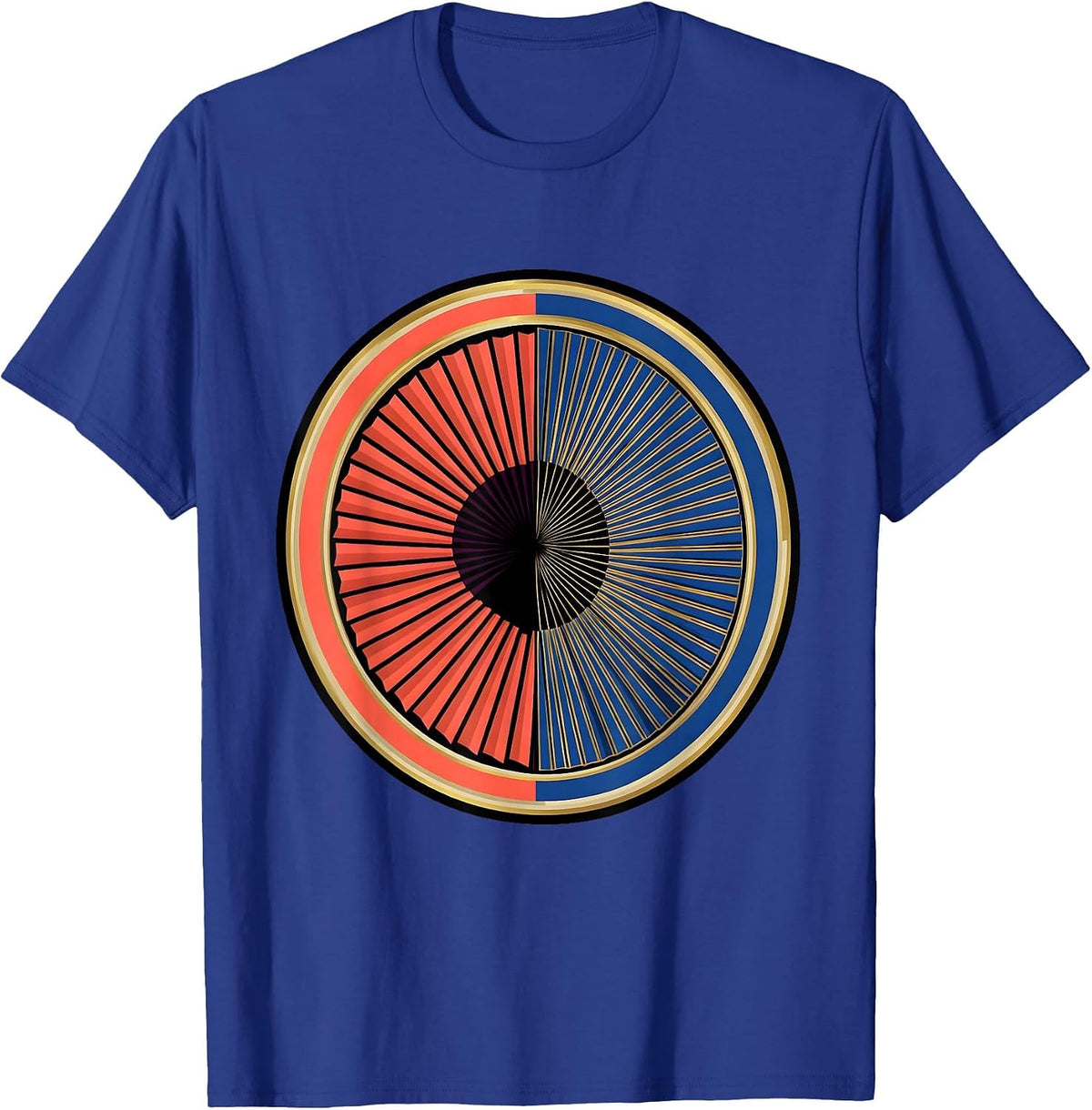 Men's Showgirl Mid-Twirl Fan Spread Graphic Design T-Shirt - Royal Blue