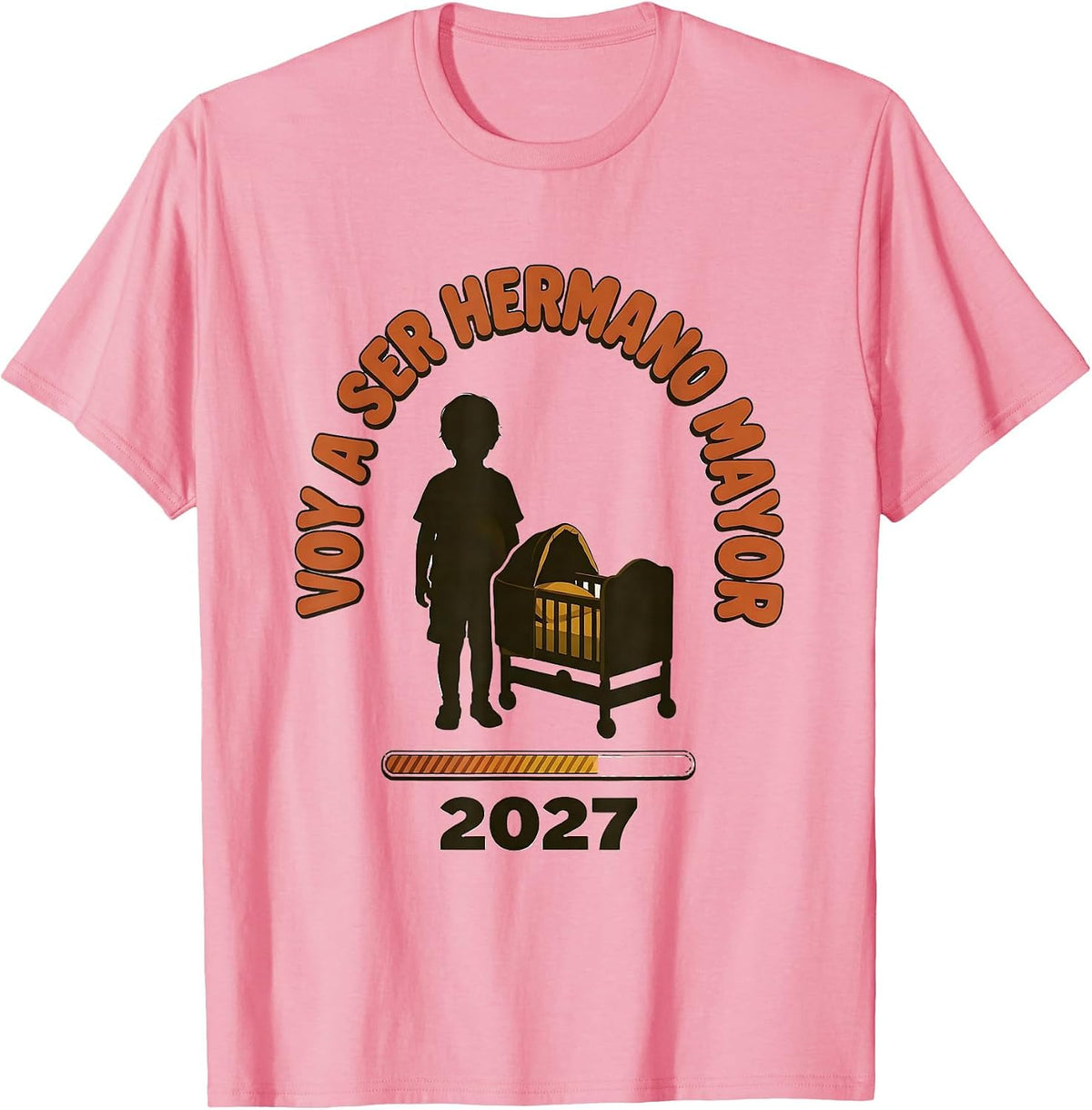Men's Voy A Ser Hermano Mayor 2027 Spanish Big Sibling T-Shirt - Pink