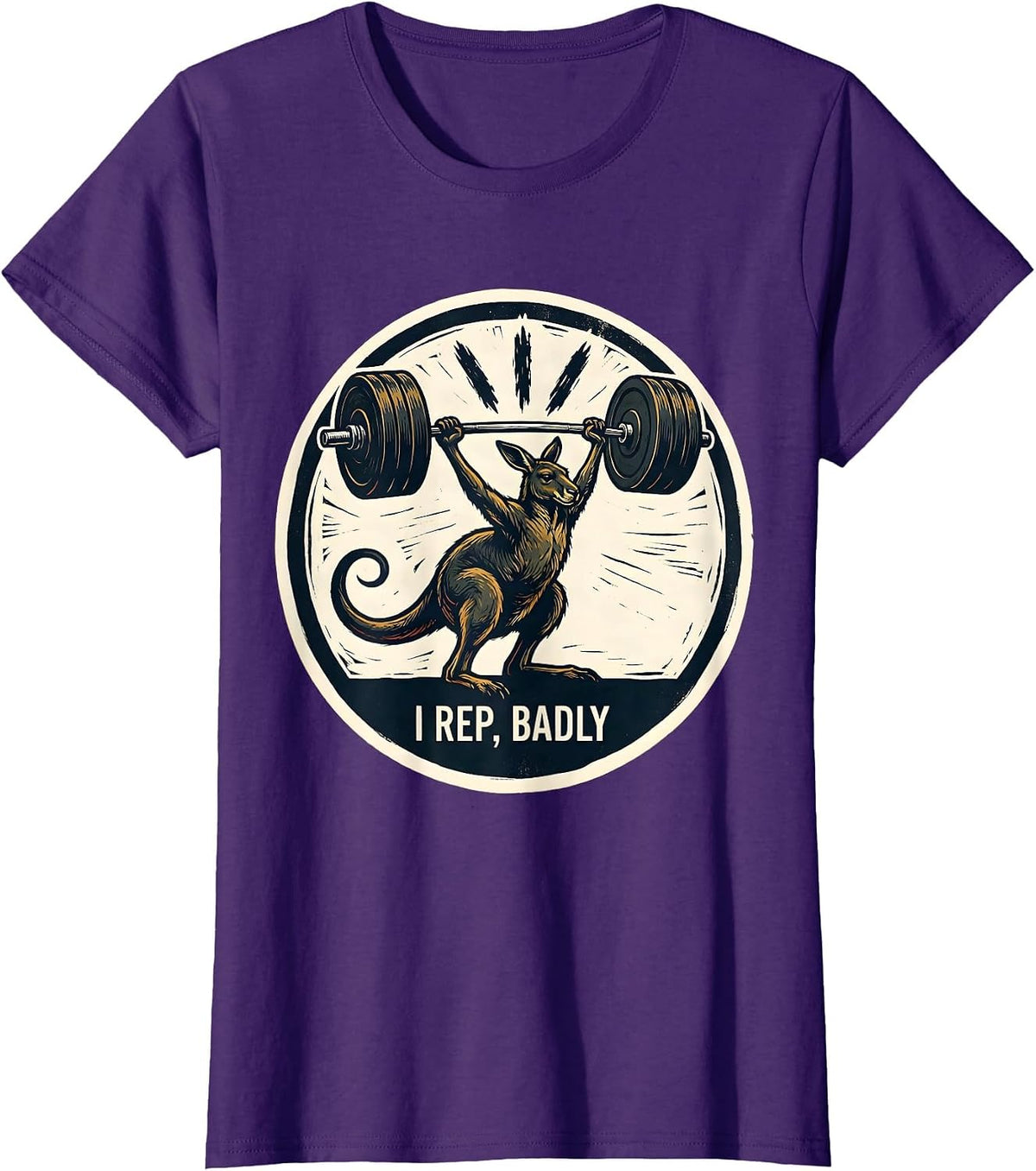 Women's I Rep, Badly Funny Gym Weightlifting Workout Humor T-Shirt - Purple