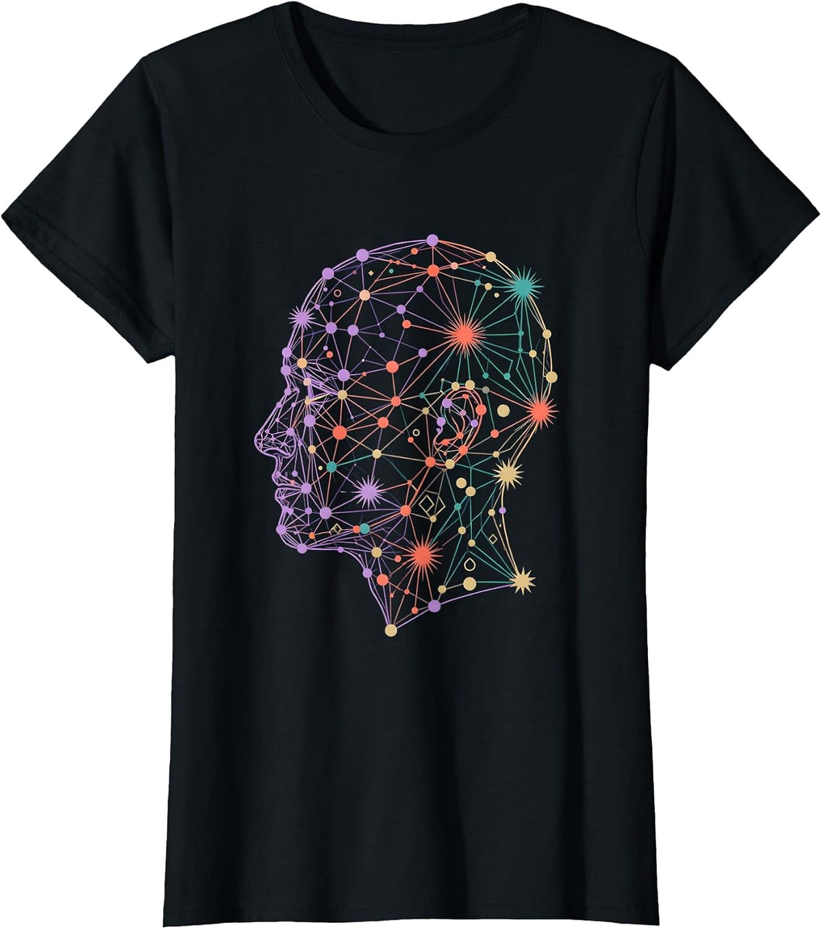 Neurodiversity Constellation Mind Star Map T-Shirt - Black