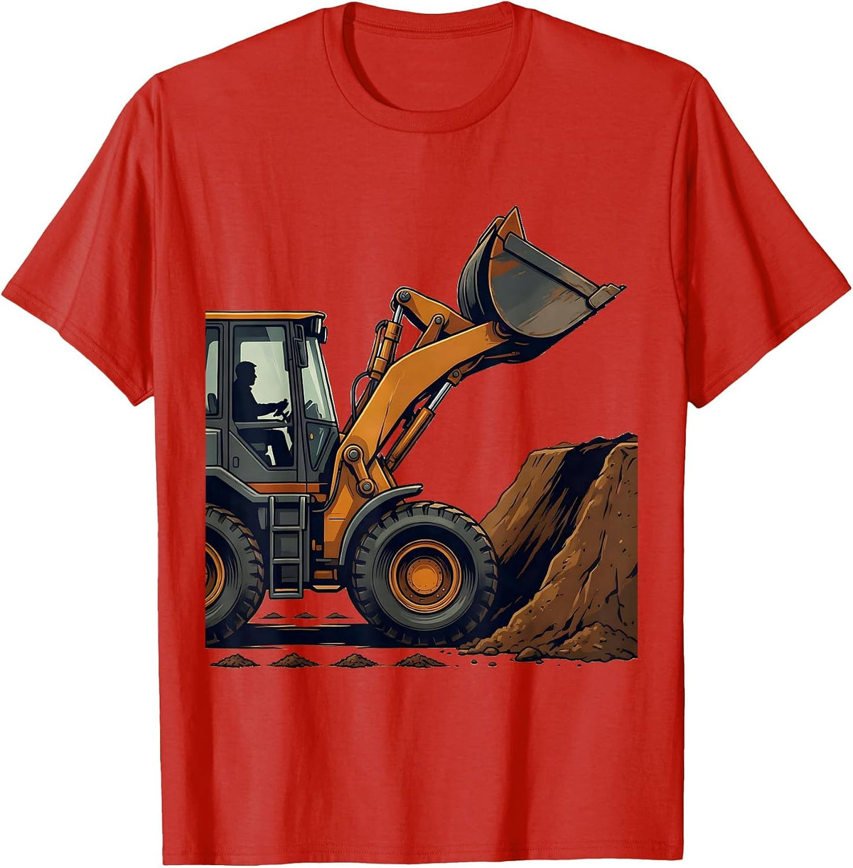 Men's Wheel Loader Operator Humor Vintage Badge Pride T-Shirt - Red