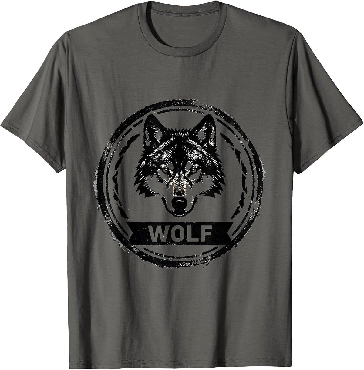 Wolf Funny Gay Pride LGBTQ Humor Rubber Stamp Design T-Shirt - Asphalt Grey