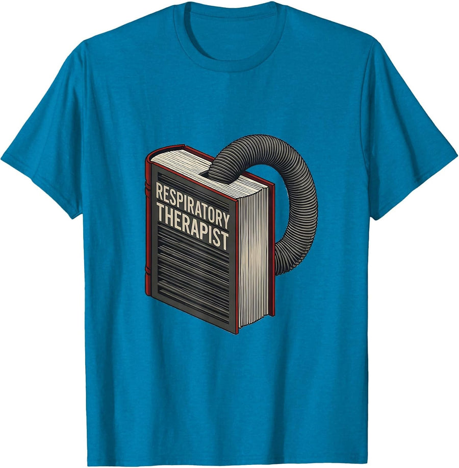 Respiratory Therapist Editorial Conceptual RT Care Week T-Shirt - Sapphire Blue