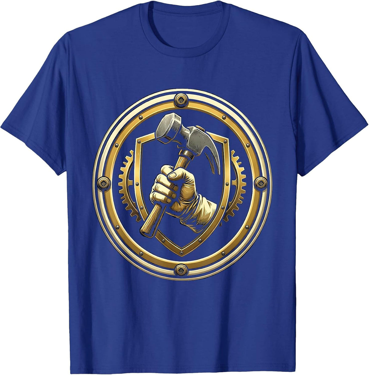 Men's Gloved Fist Sledgehammer Graphic T-Shirt - Royal Blue