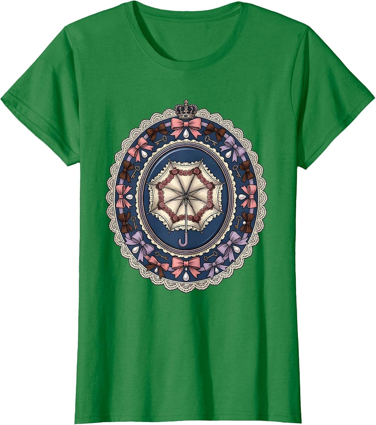 Gigi Rainstorm Trench Coat Illustration T-Shirt - Kelly Green