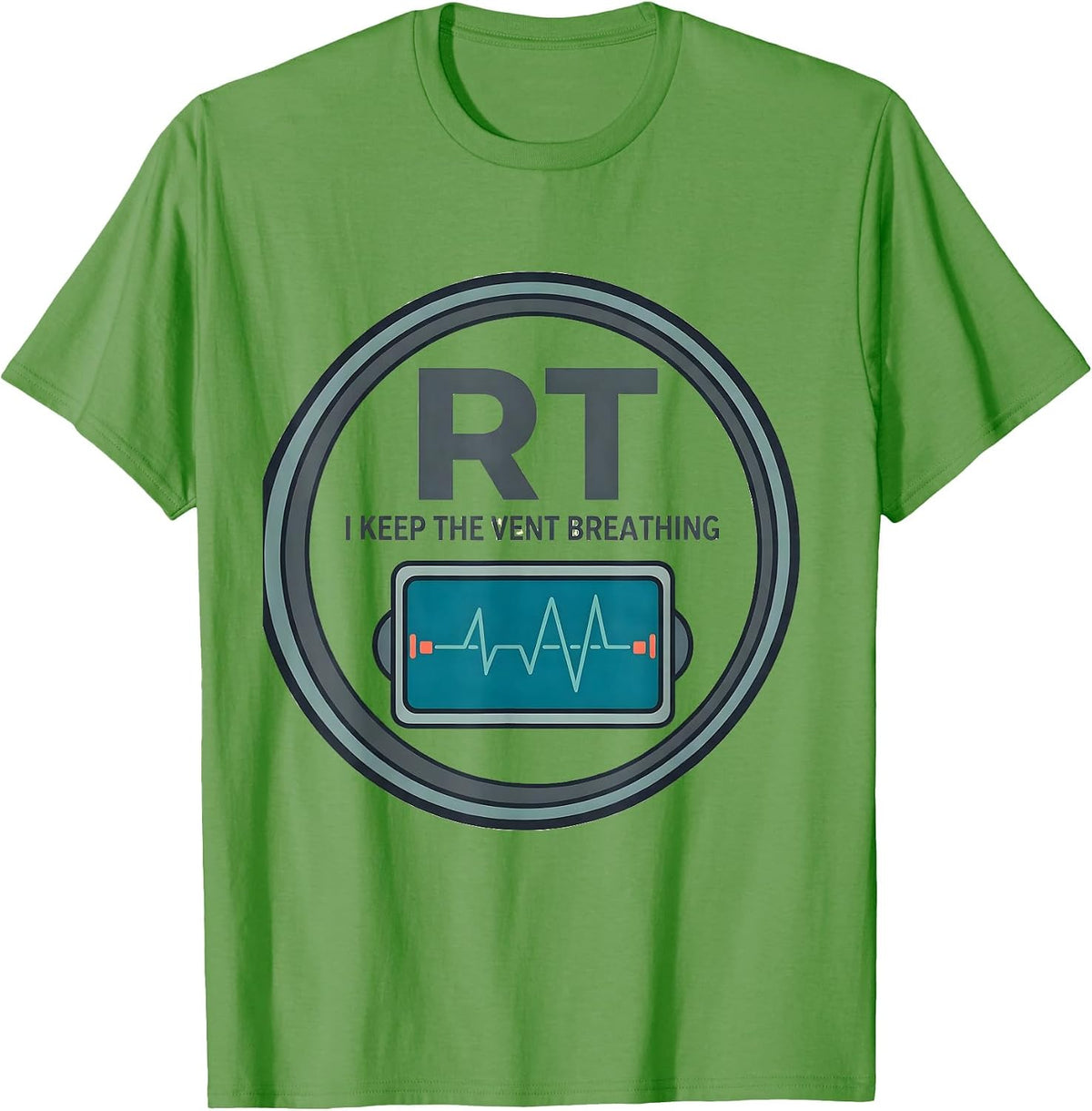 Men's RT I Keep The Vent Breathing Funny Respiratory Therapist T-Shirt - Grass Green