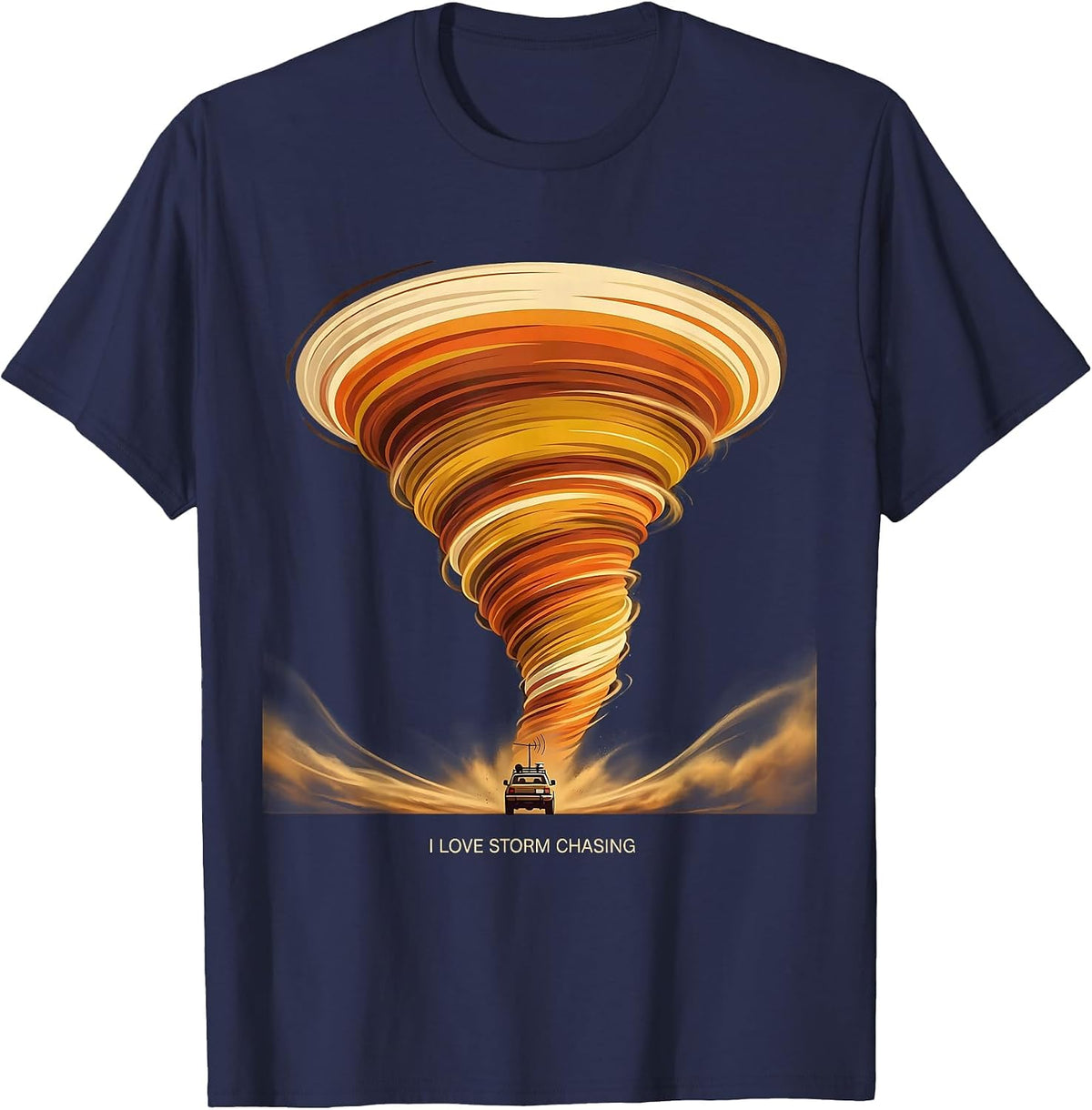 Men's I Love Storm Chasing Retro 70s Meteorology Gift for Storm T-Shirt - Navy Blue