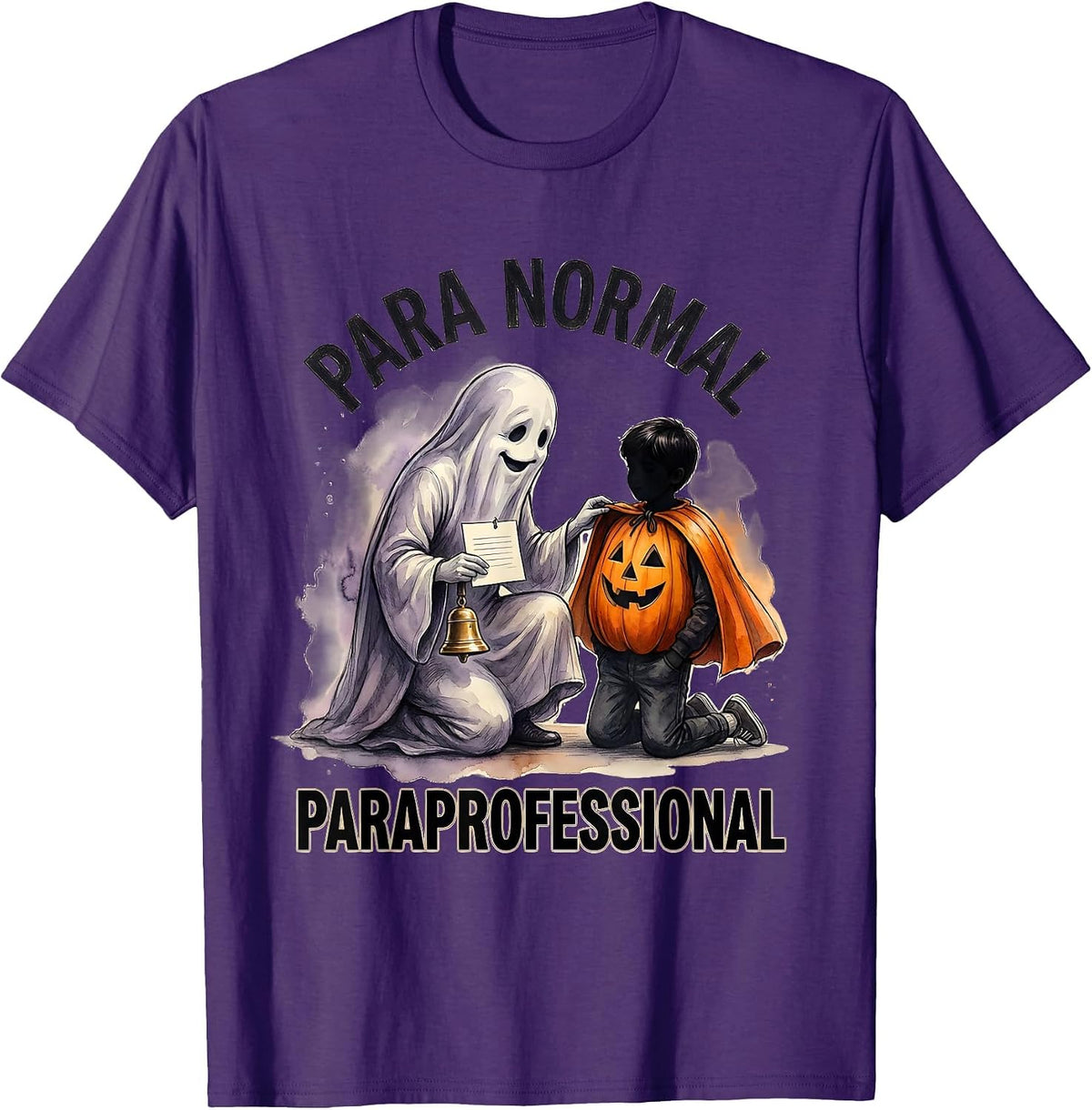 Para Normal Paraprofessional Ghost Halloween Para Aide T-Shirt - Purple