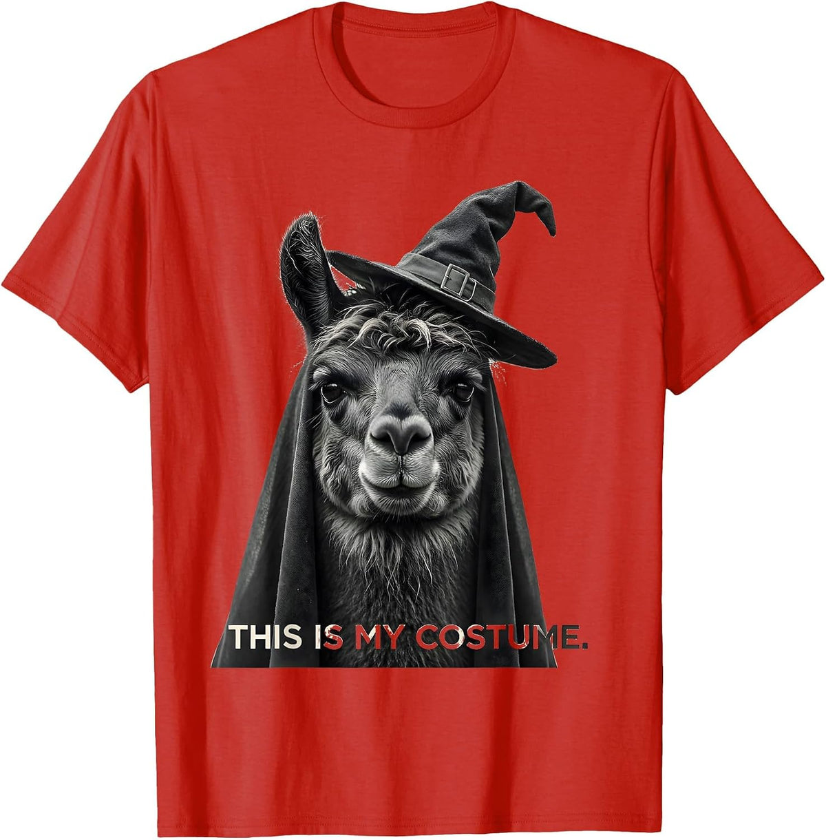 Men's This Is My Costume Funny Llama Halloween Novelty T-Shirt - Red