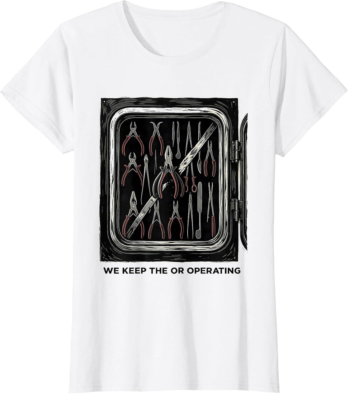 Women's We Keep The OR Operating Funny Sterile Processing Tech SPD T-Shirt - White