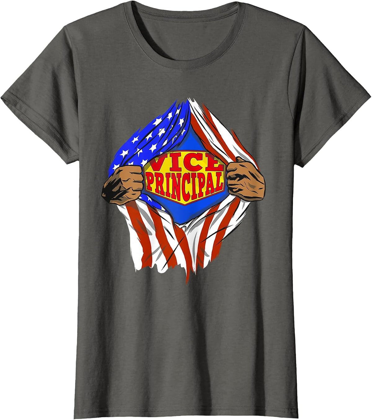 Funny Super Vice Principal Hero Job T-Shirt - Asphalt Grey