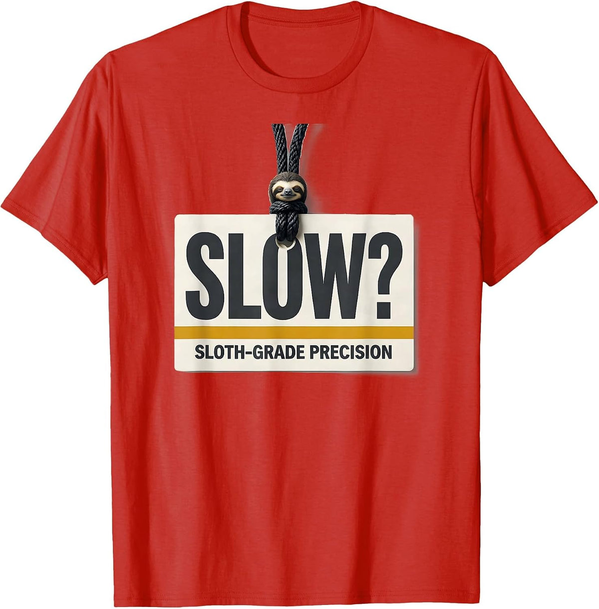 Men's Slow? Sloth-Grade Precision Funny Sloth Lover Animal Humor T-Shirt - Red