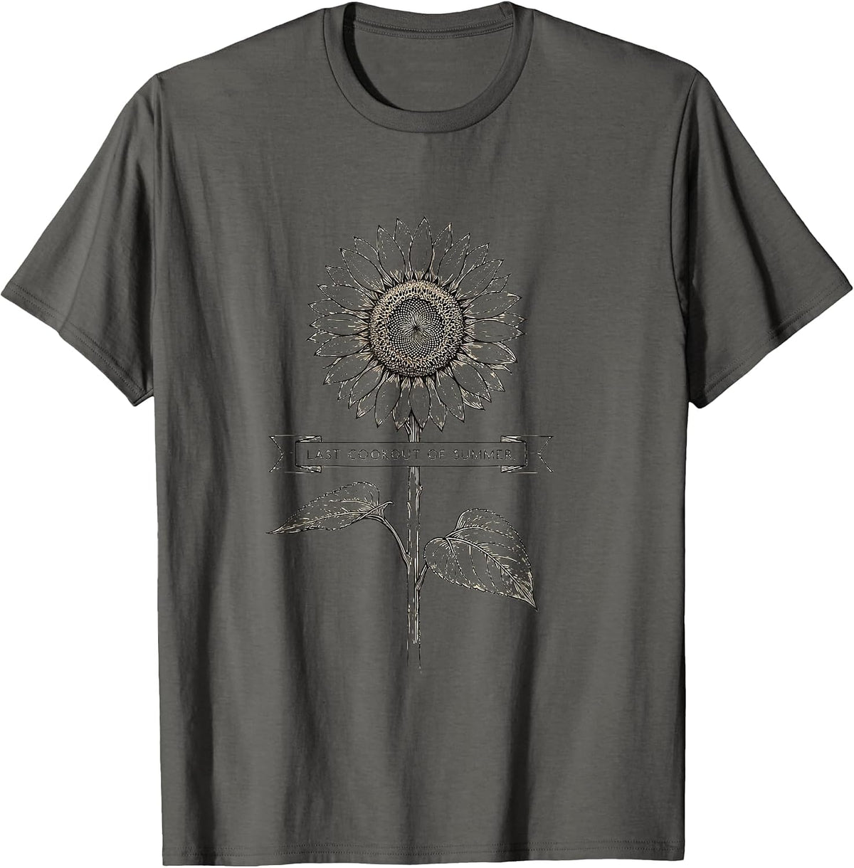 Last Cookout of Summer Labor Day Design T-Shirt - Asphalt Grey