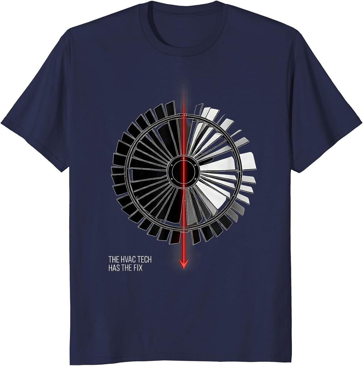 The HVAC Tech Has The Fix Funny HVAC Technician Gift T-Shirt - Navy Blue