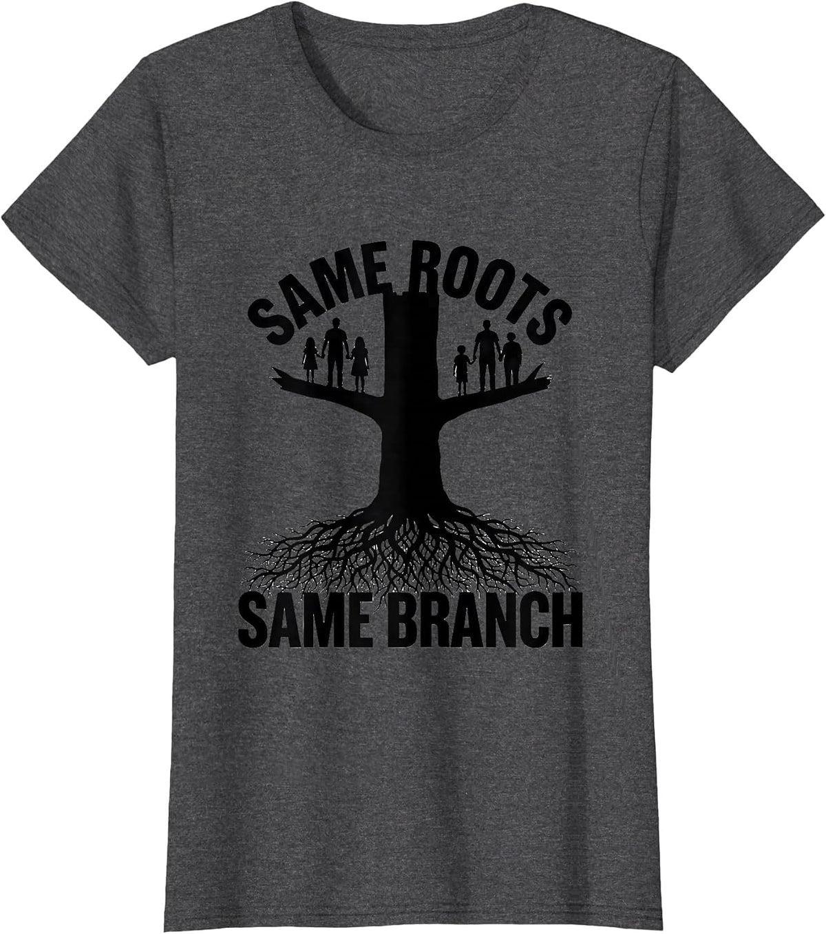 Women's Same Roots, Same Branch Family Reunion Matching T-Shirt - Dark Heather Grey