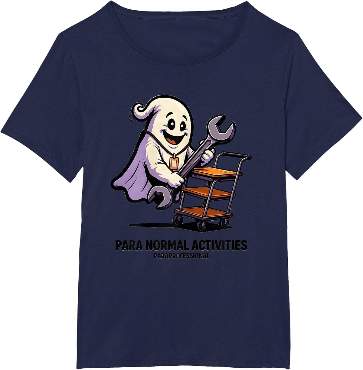 Women's Para Normal Activities Paraprofessional Ghost T-Shirt - Navy Blue