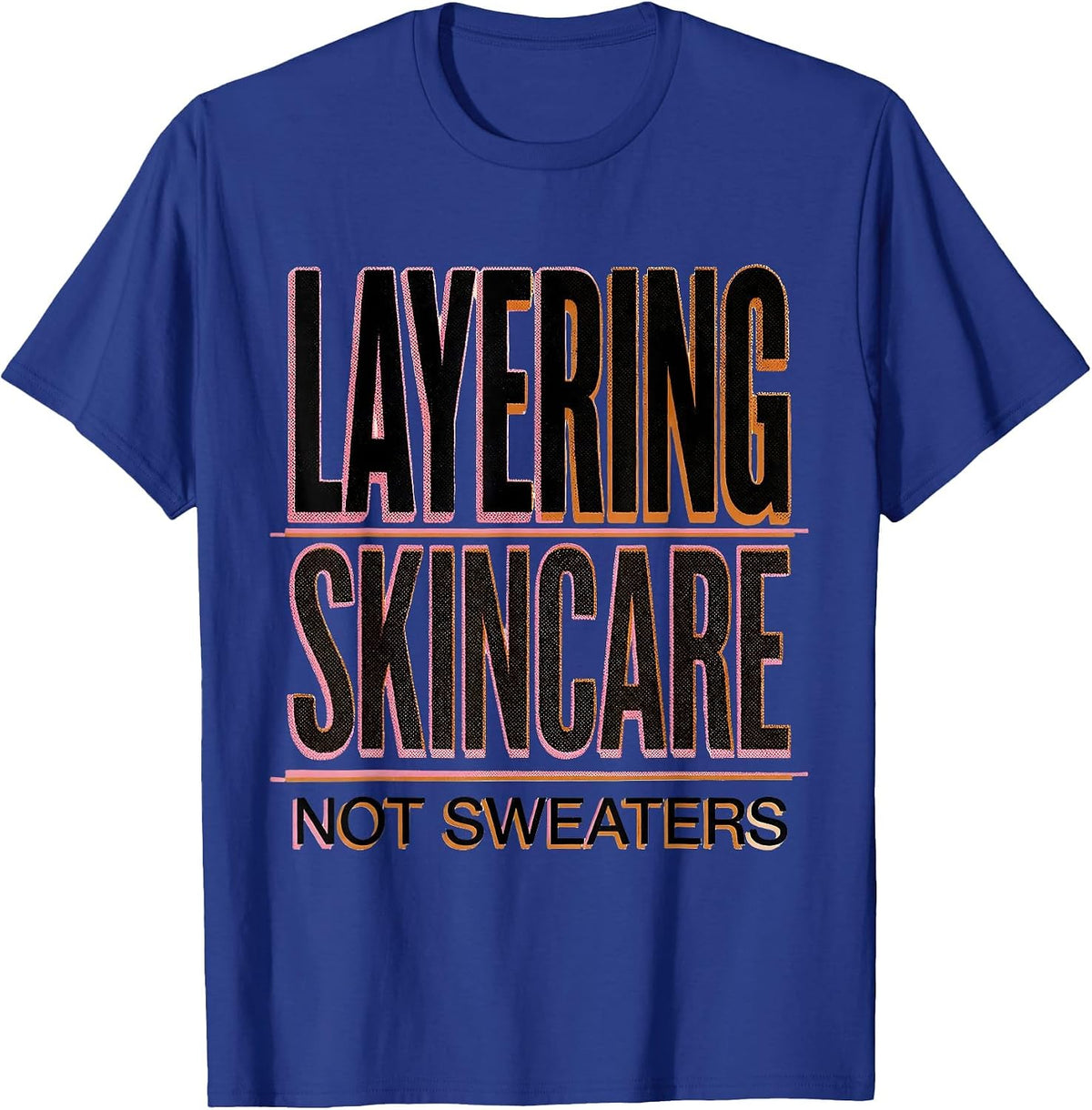 K-Beauty Skincare Fall Layering Design T-Shirt - Royal Blue