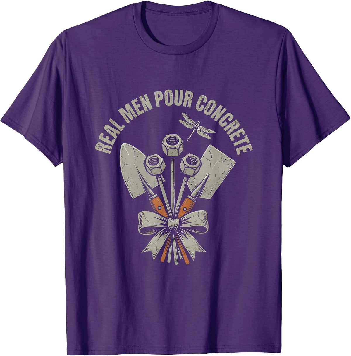 Real Men Pour Concrete Blue Collar Pride Design T-Shirt - Purple