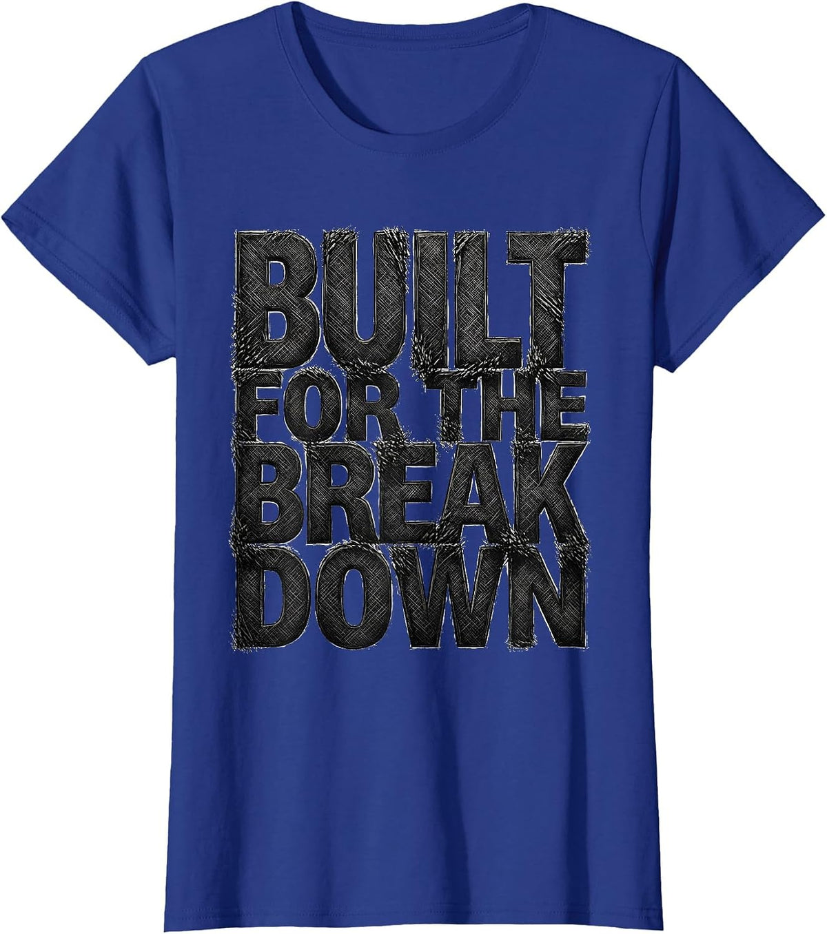 Women's Built for the Breakdown Rugby Graphic Design T-Shirt - Royal Blue