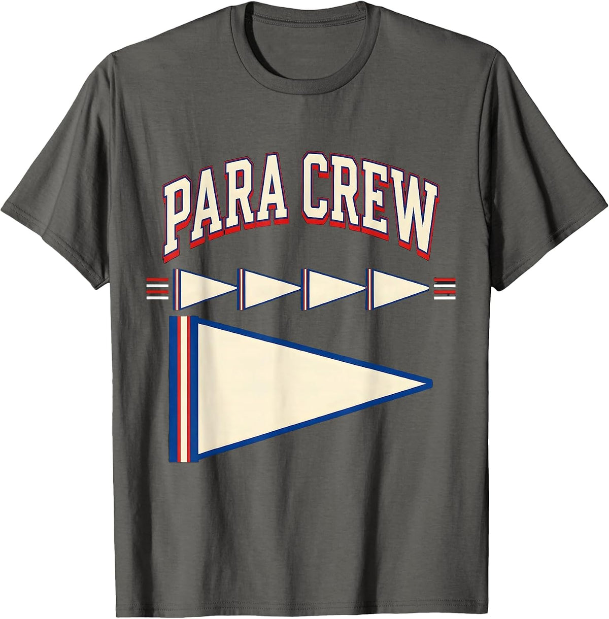 Para Crew Sports Paraprofessional Teacher Appreciation Back T-Shirt - Asphalt Grey