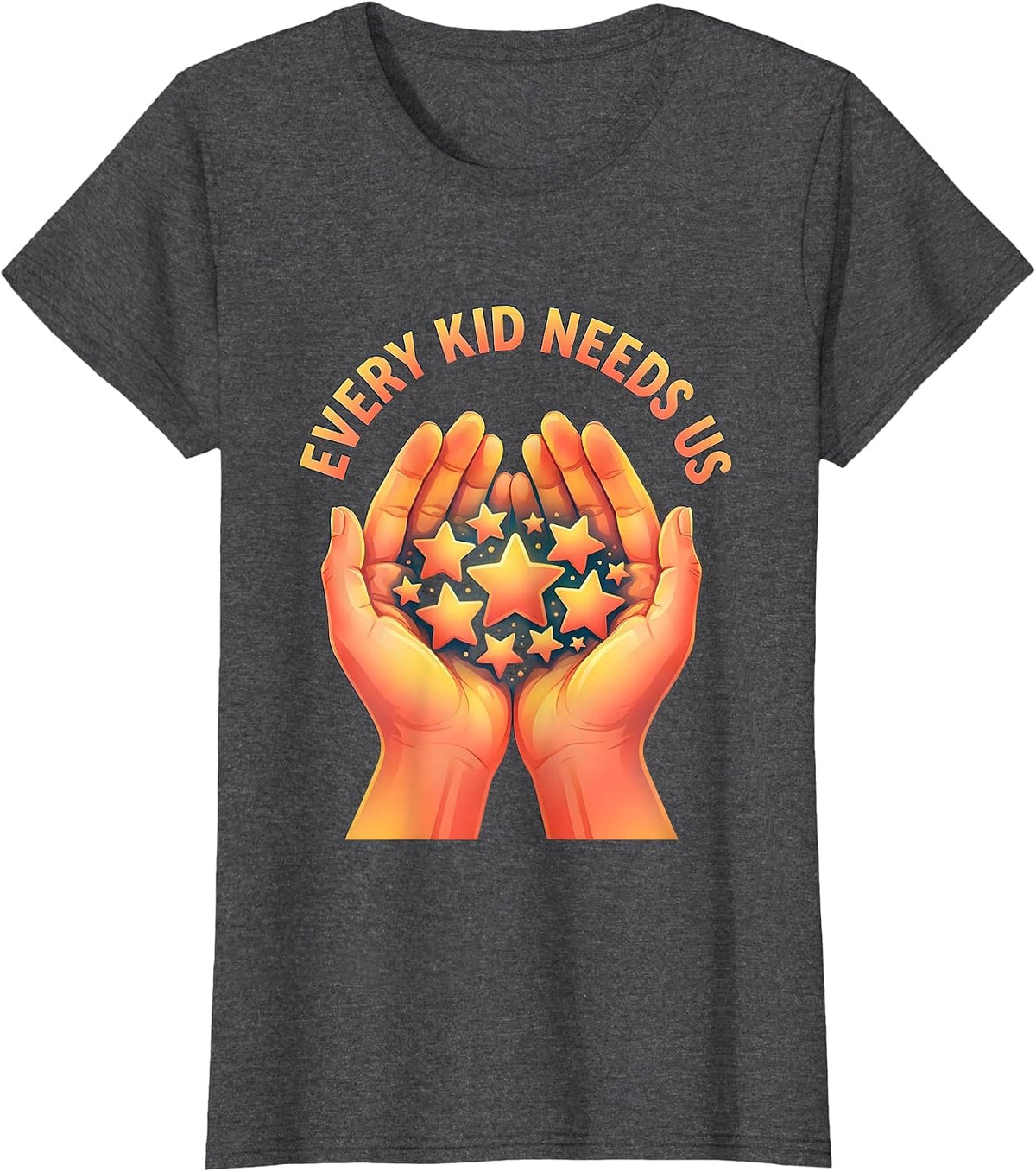 Women's Every Kid Needs Us Paraprofessional Design T-Shirt - Dark Heather Grey