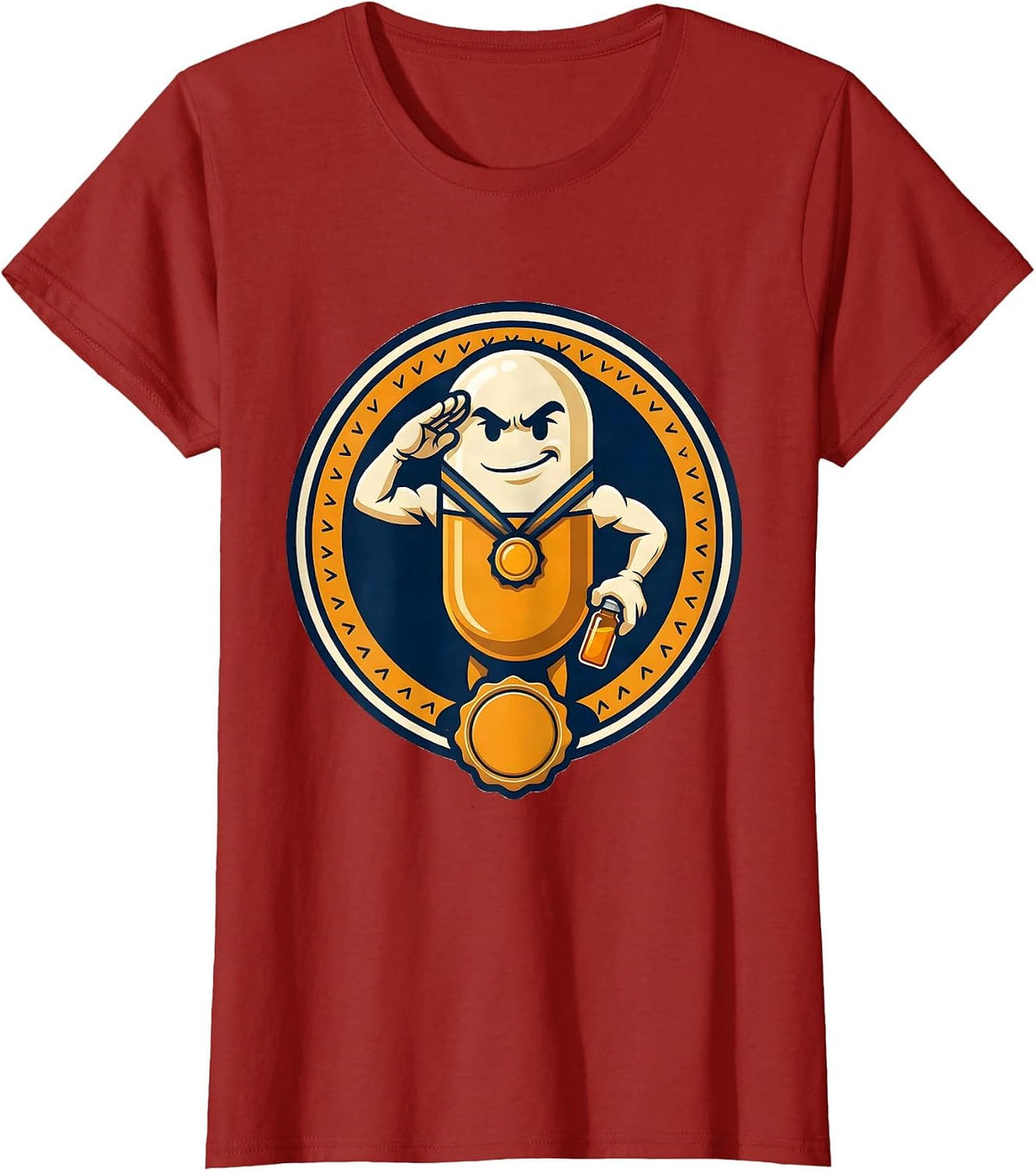 Capsule Mascot Pharmacy Tech Humor Pharmacist Gift T-Shirt, Women, Cranberry Red, 3X-Large - As Pictured