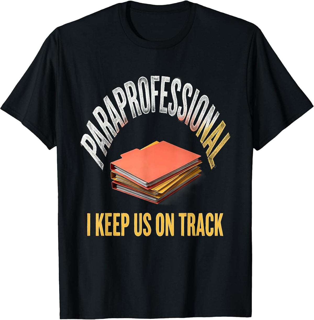 Men's Paraprofessional I Keep Us On Track Bold School Staff T-Shirt - Black