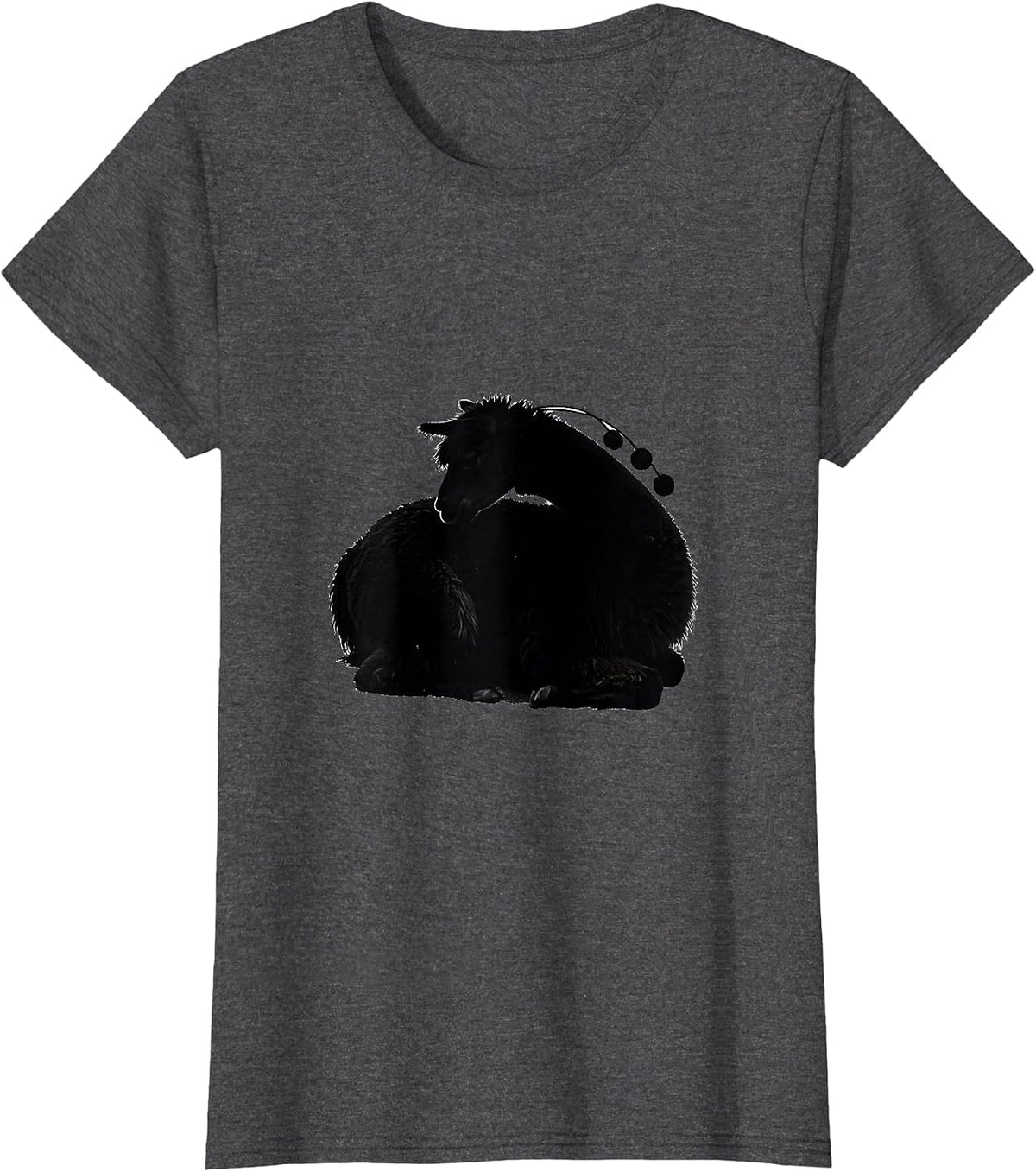 Women's Resting Llama Christmas Animal Lover Gift T-Shirt - Dark Heather Grey