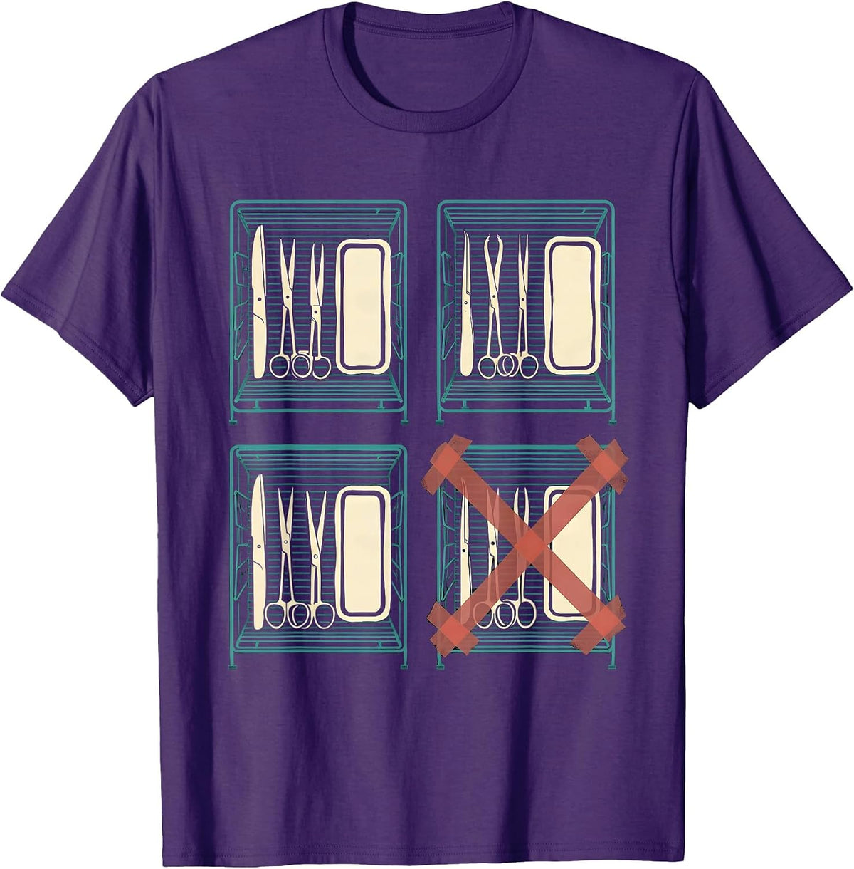 Men's Sterile Processing Rack Bay Tech Humor T-Shirt - Purple