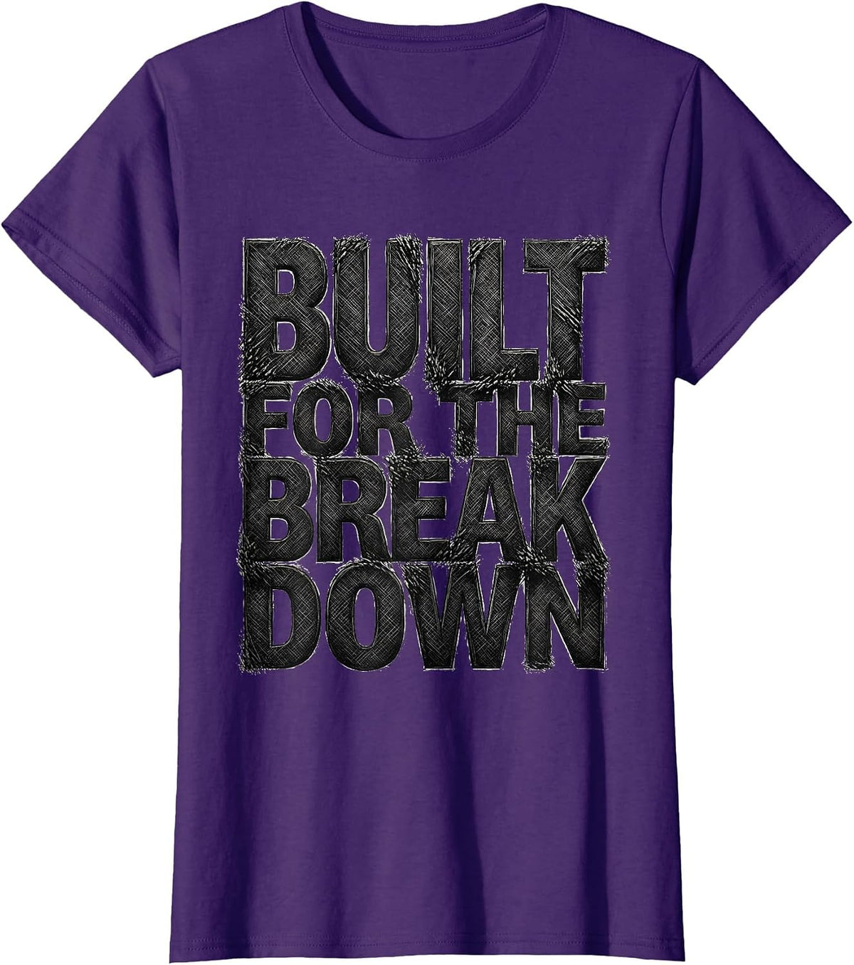 Women's Built for the Breakdown Rugby Graphic Design T-Shirt - Purple