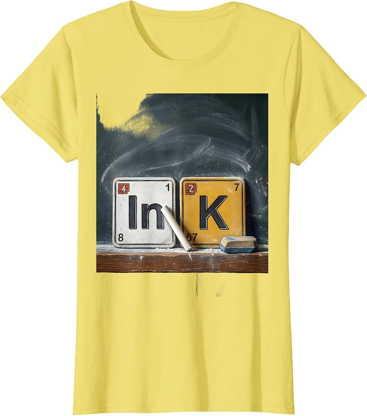 InK Funny Periodic Table Chemistry Pun Science Teacher Gift T-Shirt - Lemon Yellow