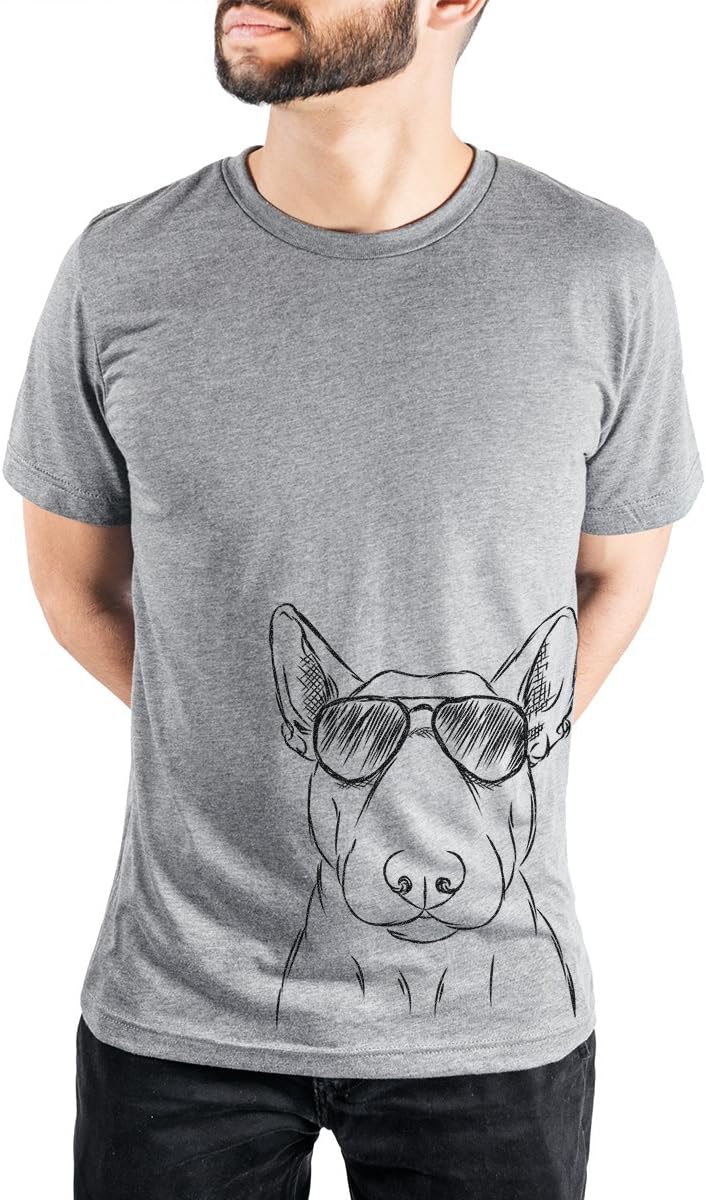 Inkopious Jett the Bull Terrier Triblend T-Shirt - Unisex Grey Crew Neck
