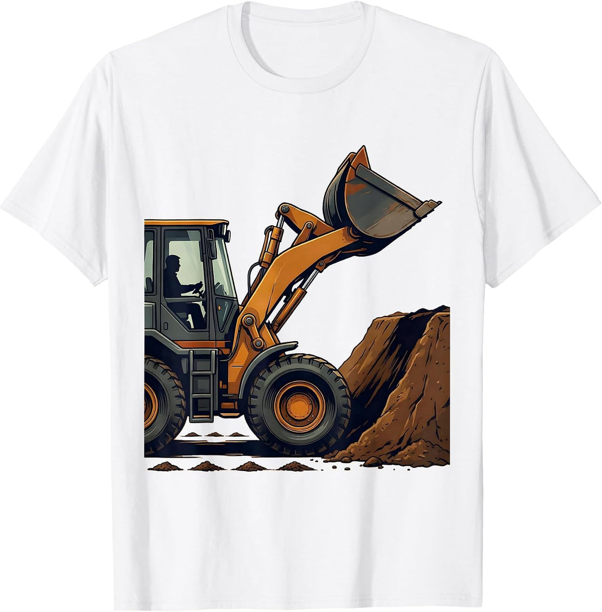 Men's Wheel Loader Operator Humor Vintage Badge Pride T-Shirt - White