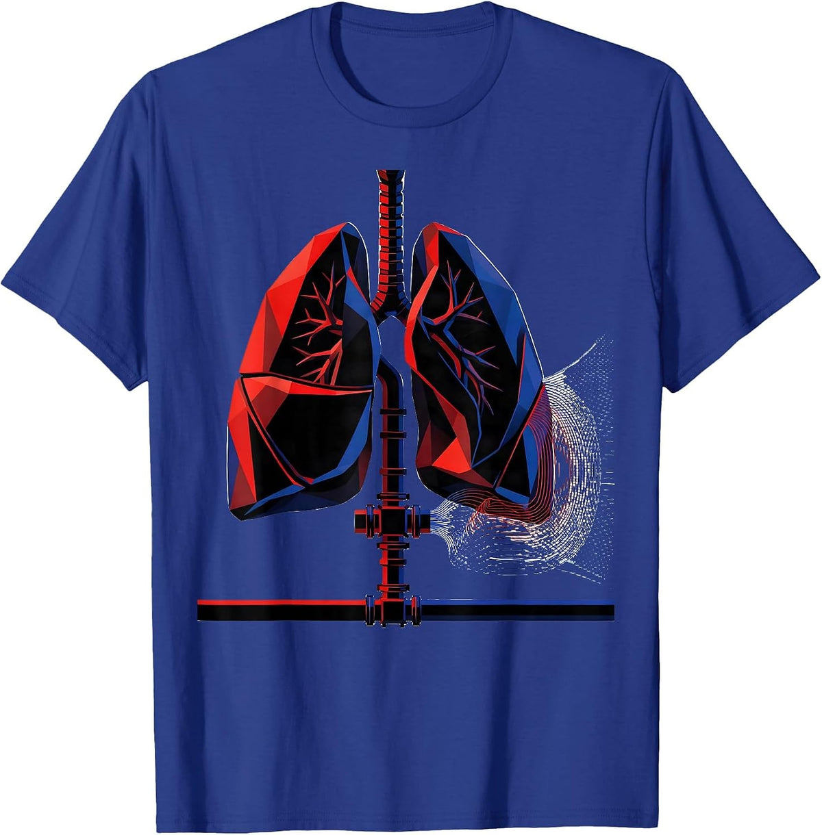Geometric Lung Lobes Respiratory Therapist RT Pride T-Shirt - Royal Blue