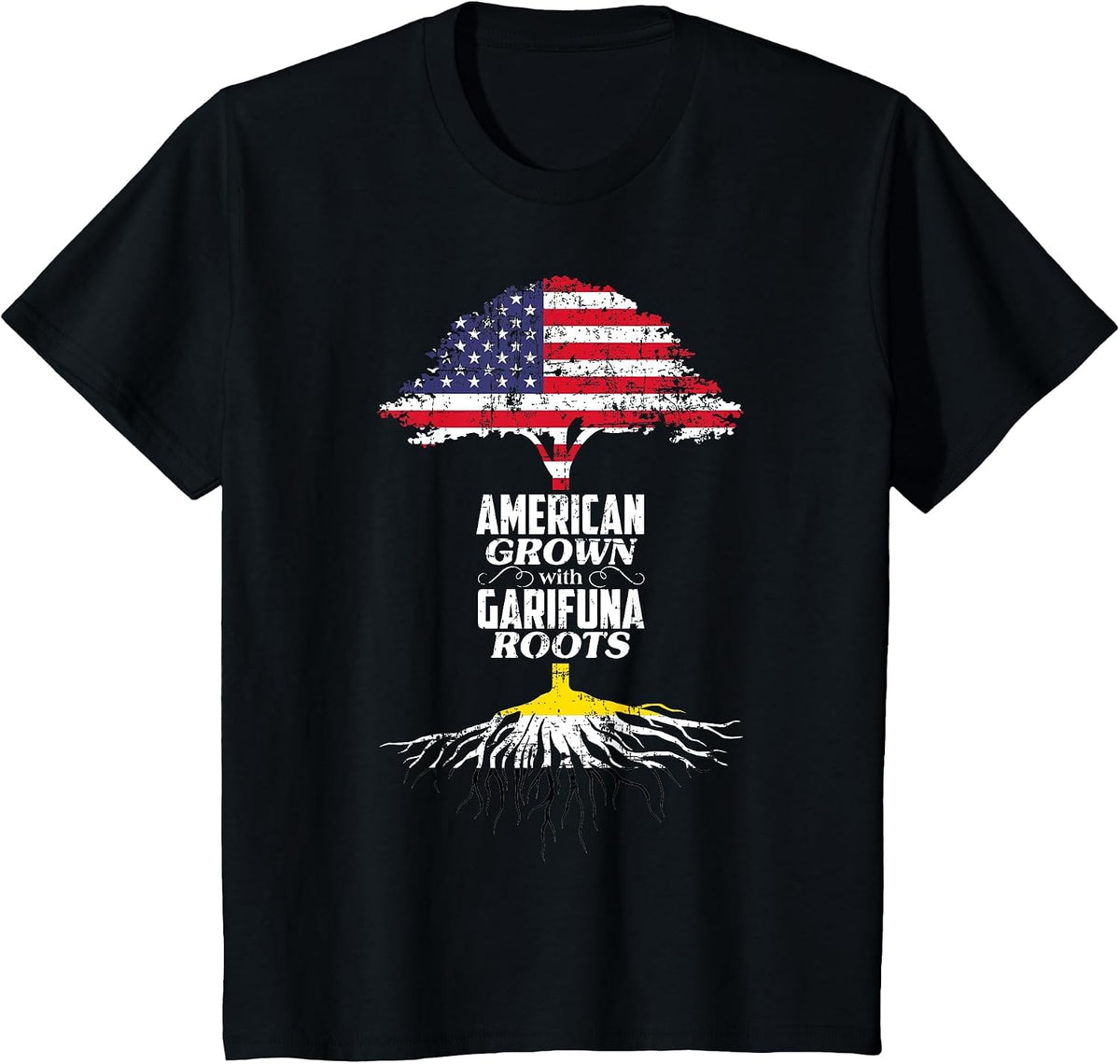 American Raised Roots Garifuna Pride T-Shirt - Black