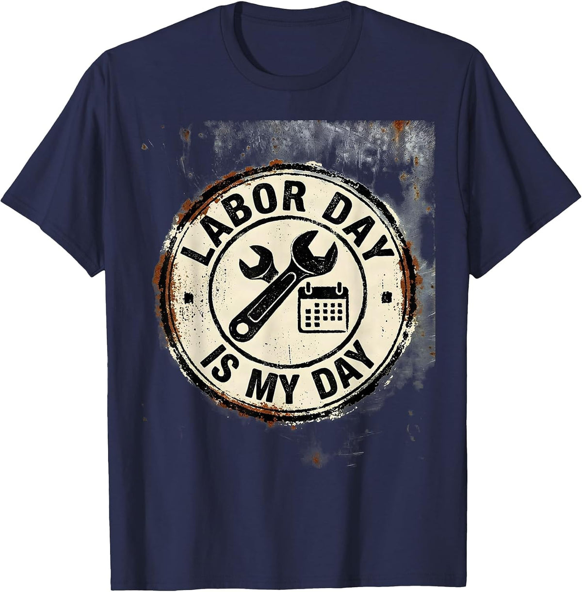 Men's Labor Day Is My Day Funny Blue Collar Worker Gift T-Shirt - Navy Blue
