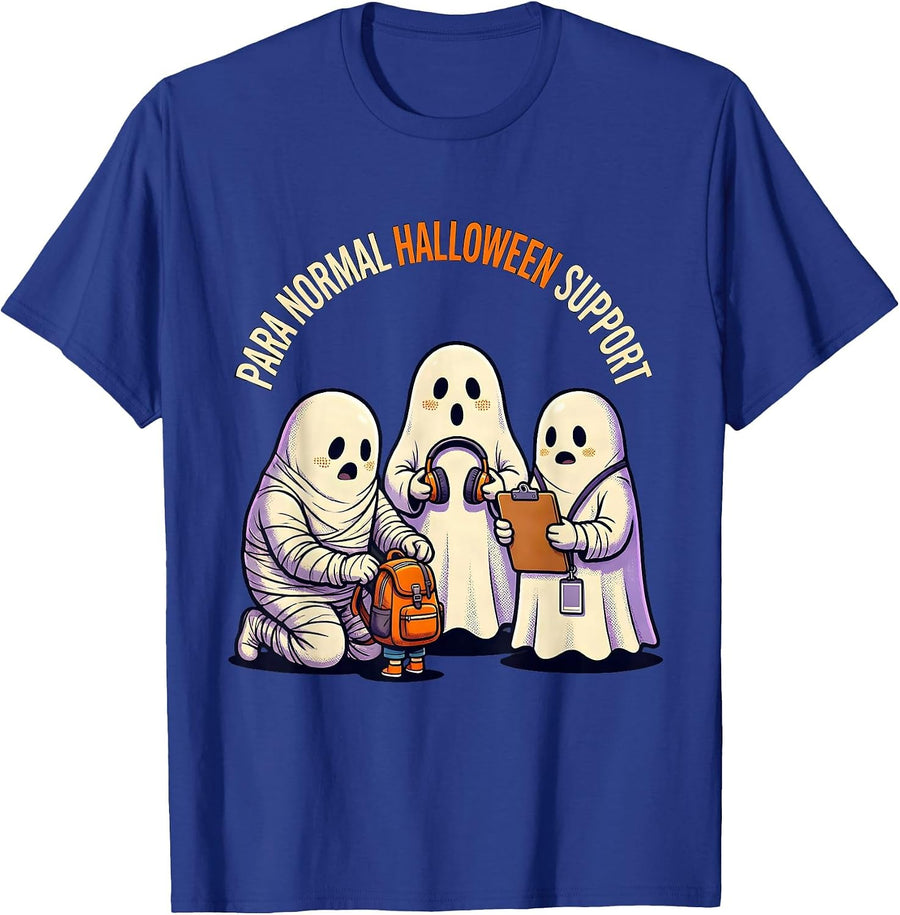 Para Normal Halloween Support Cartoon Para Teacher Aide T-Shirt - Royal Blue