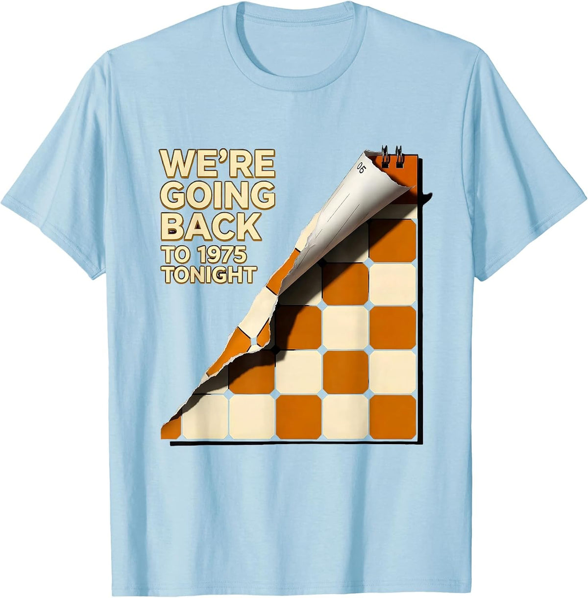 Men's We're Going Back To 1975 Tonight Retro Disco Party Costume T-Shirt - Baby Blue