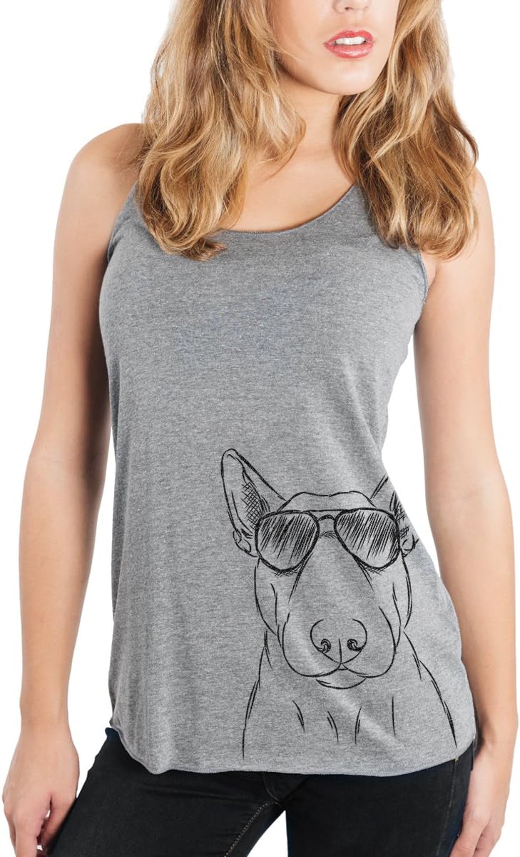 Inkopious Jett the Bull Terrier Triblend T-Shirt - Grey Racerback