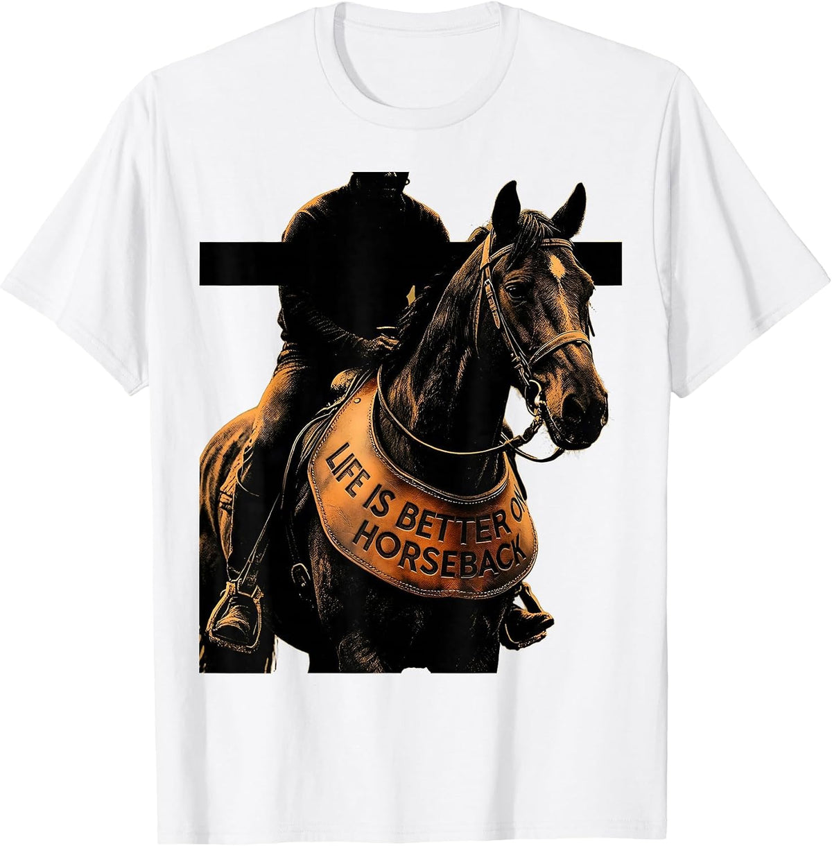 Men's Life Is Better On Horseback Western Design T-Shirt - White