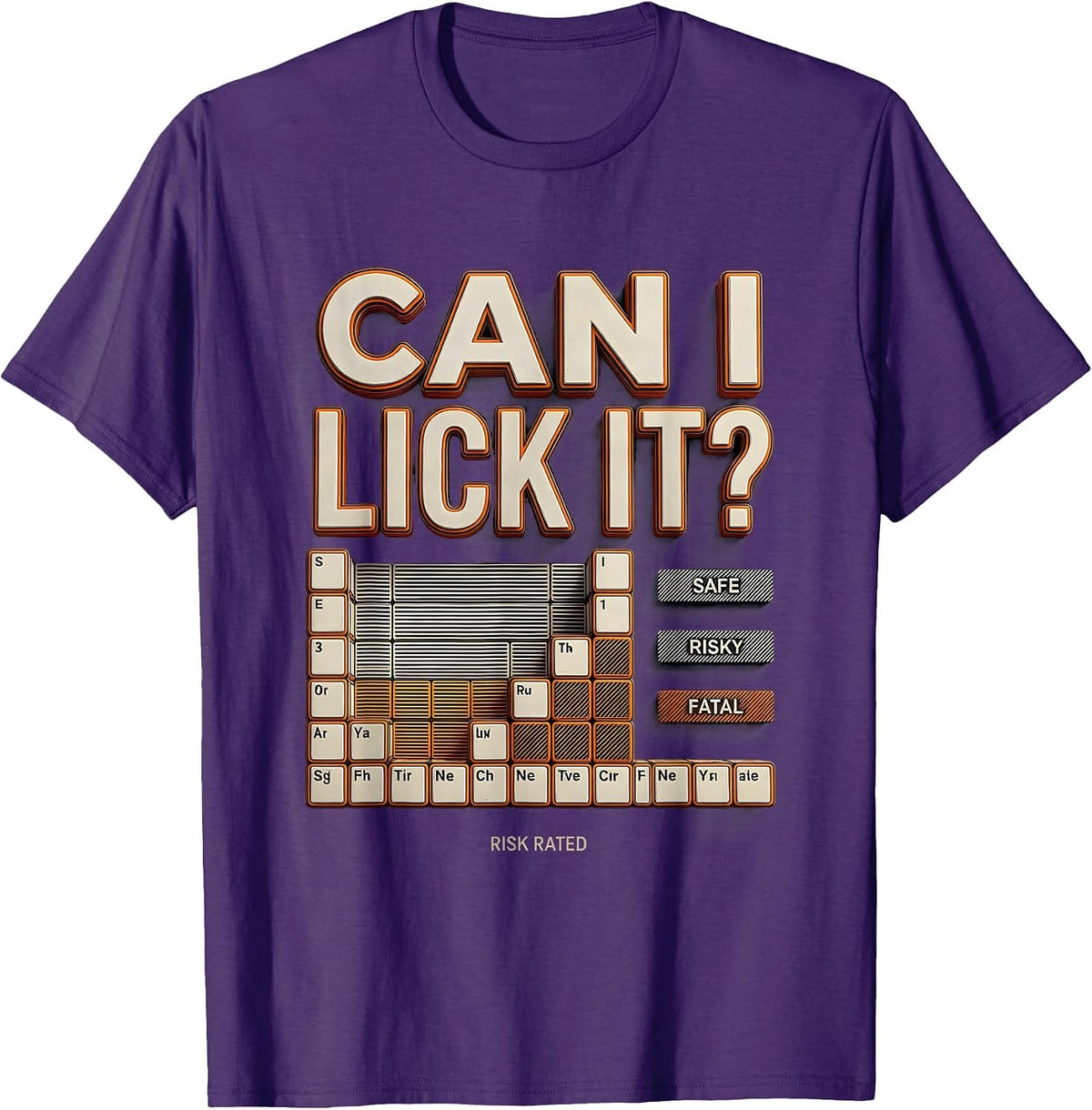 Can I Lick It Risk Rated Funny Chemistry Teacher Science T-Shirt - Purple