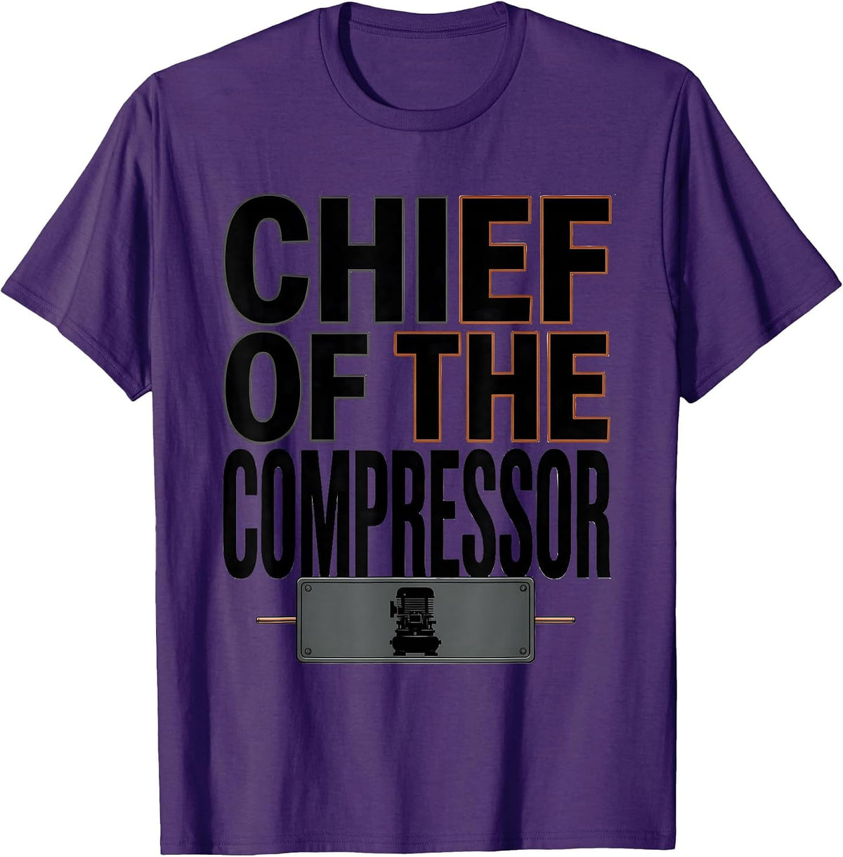 Men's Chief Of The Compressor Funny HVAC Technician Maintenance T-Shirt - Purple