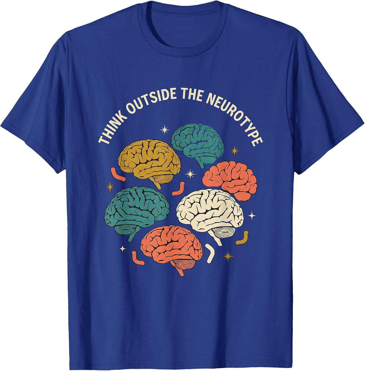 Men's Think Outside the Neurotype Neurodiversity Design T-Shirt - Royal Blue