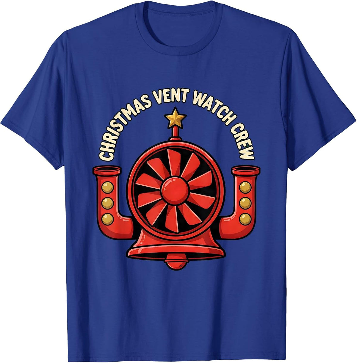Christmas Vent Watch Crew Funny Respiratory Therapist RT T-Shirt - Royal Blue
